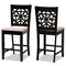 Baxton Studio Devon Sand Upholstered and Espresso Wood 2-Piece Pub Chair Set 166-10766 - alternate 1